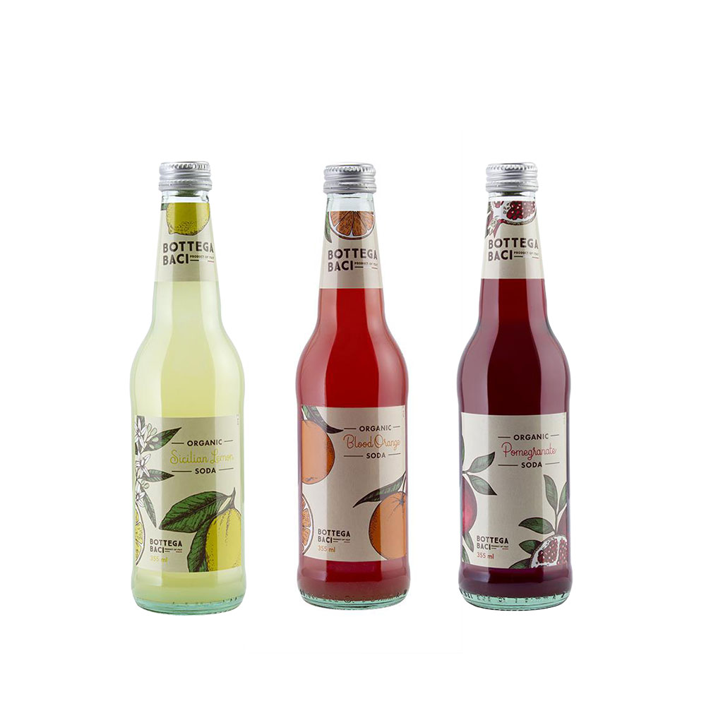 ボッテガバーチ オーガニック ソーダ / 3種 アソートセット / 355ml / BOX / 12本入 / Bottega Baci